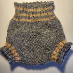 Hand Knitted 100% Wool Baby Bloomer Diaper Cover 3-6m 