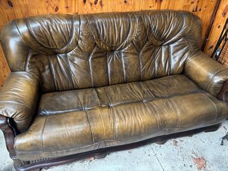 Leather Couch/2 Arm Chair Set