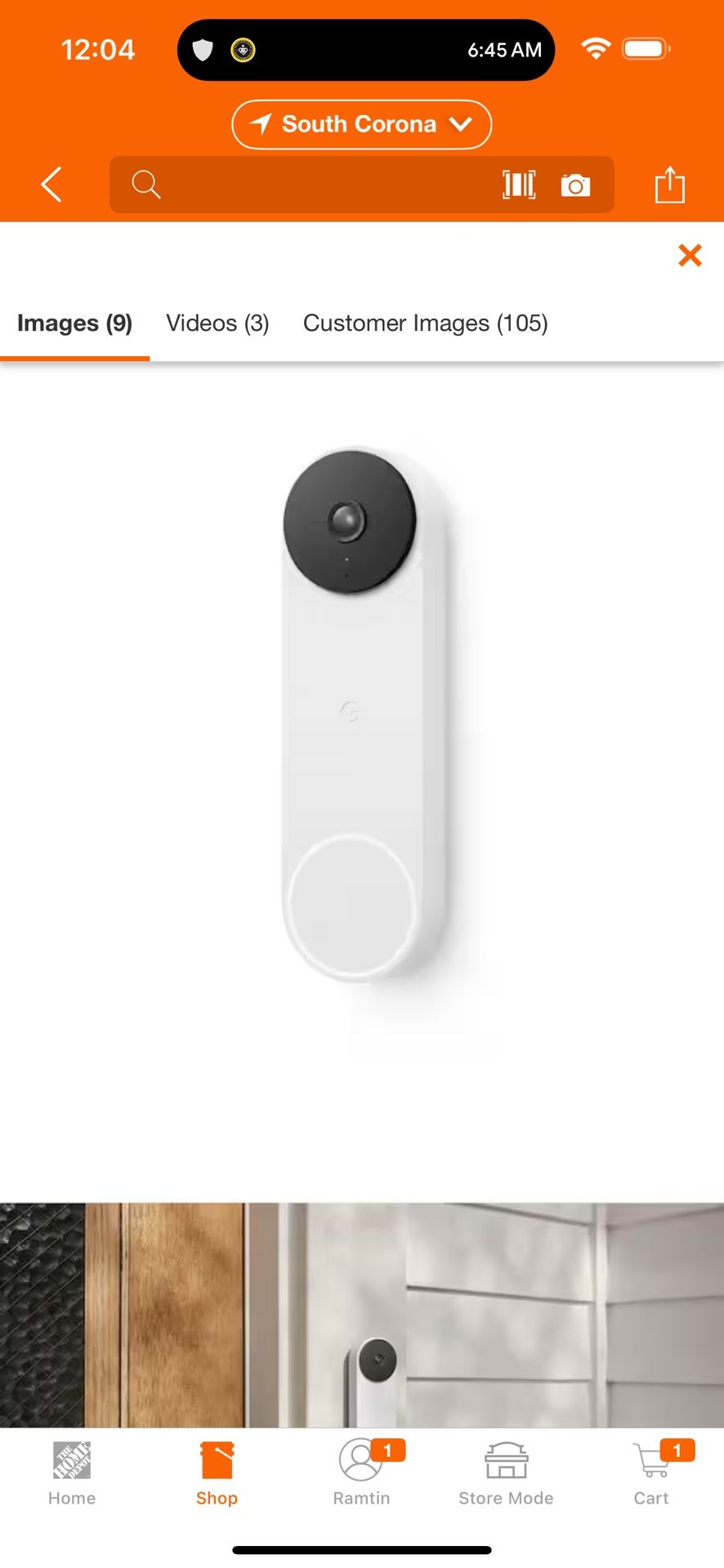 Nest Doorbell (Battery) - Smart Wi-Fi Video Doorbell Camera - Snow