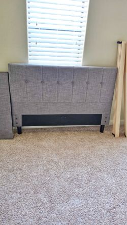 Gray Upholstered Tufted Headboard