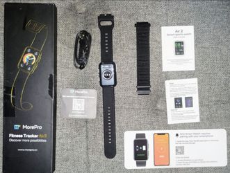 NIB MorePro Air 2 Fitness Tracker Smart Watch - 2 Bands