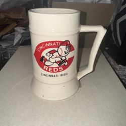Cincinnati Reds Vintage Ceramic Beer Stein Mug Mr. Redlegs Mascot Logo MLB - VGC
