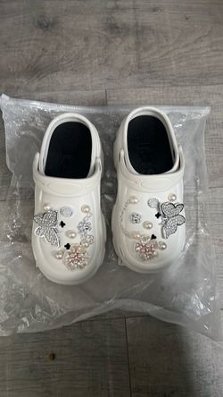White Platform Off Brand Crocs Size 7