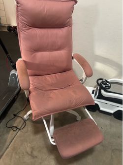 Pink Office Chair w/ foot rest