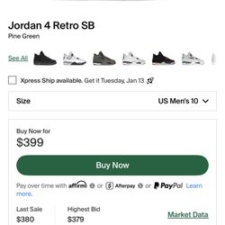 Jordan 4 Pine Green Nike Sb 