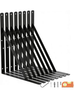 8-Pack 18 Inch Heavy Duty Shelf Brackets, Large Floating Shelf Bracket (N82)