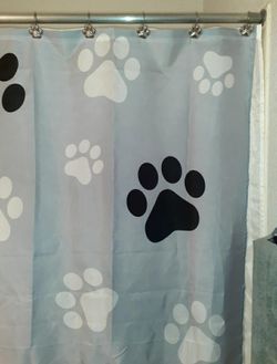 Dog Paw Shower Curtain and Hooks