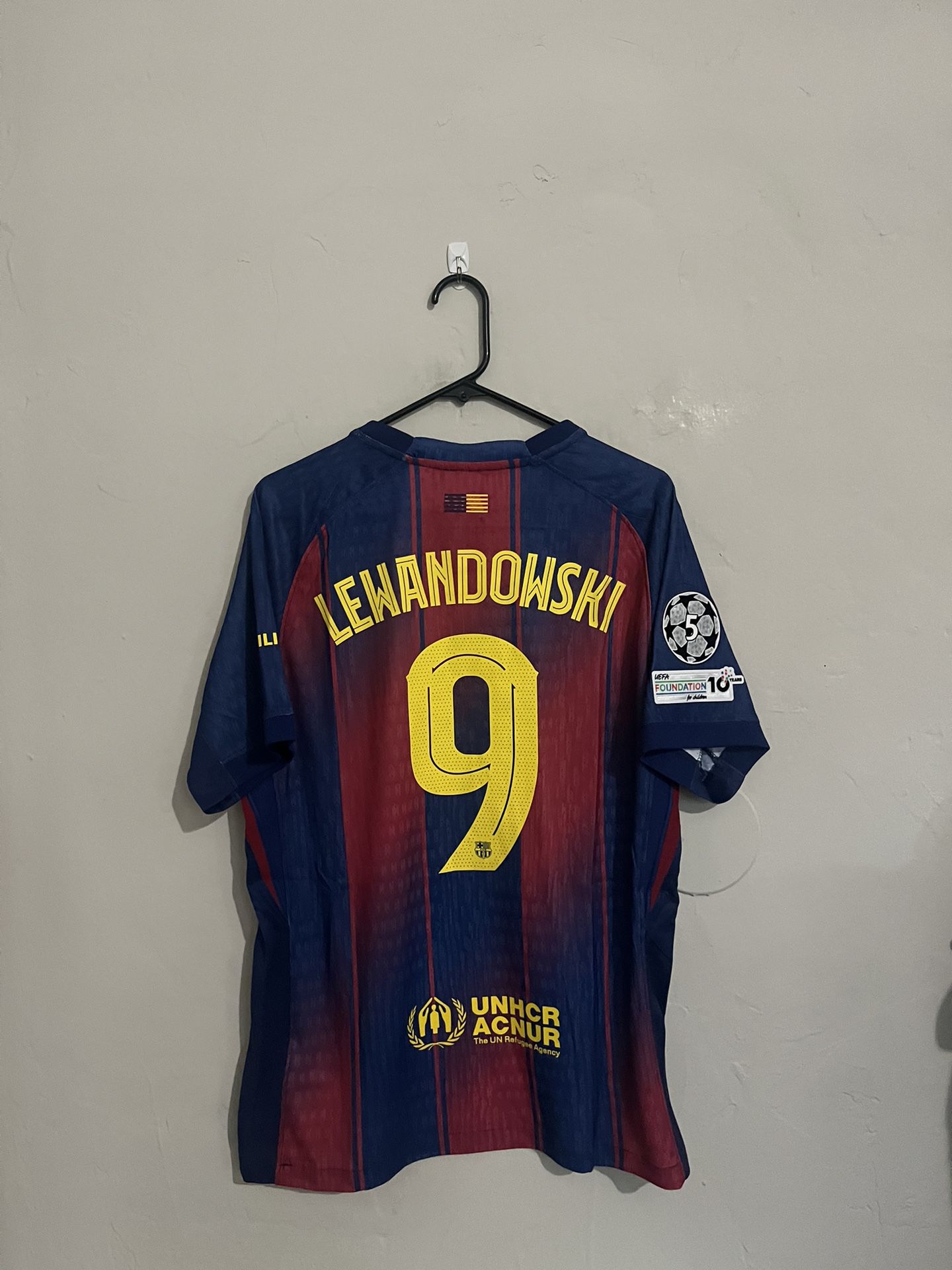 FC Barcelona 2025-26 Home Lewandowski Jersey (Medium Large XL)