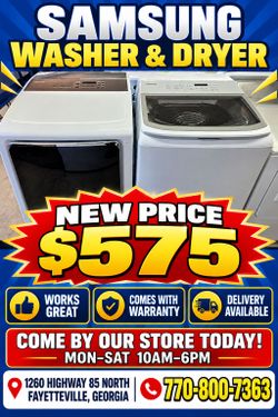 Samsung Washer & Dryer
(Works Great) Comes w/ Warranty
Delivery Available