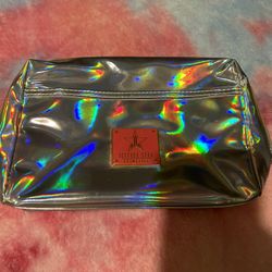 Brand New Jeffree Star Holographic Makeup Bag , Mini Mirror With Crystals, Lip Gloss And Watermelon Lip Scrub
