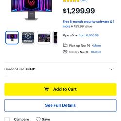 LG Ultrawide Oled 240hz 34inch Ultrawide Monitor