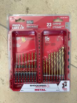 Milwaukee RED HELIX™ Cobalt Drill Bit Set – 23PC Shockwave