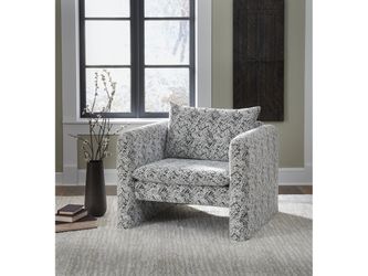 Kenbell Black/White Accent Chair