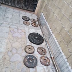 Olympic Bar And Weight Set 100+ Pounds
