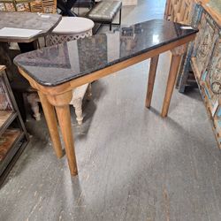 Teak Console Table With Marble Top 