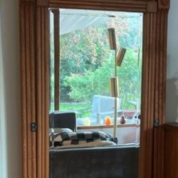 Beveled Edge Mirror Antique Oak Tilting Dresser Frame 