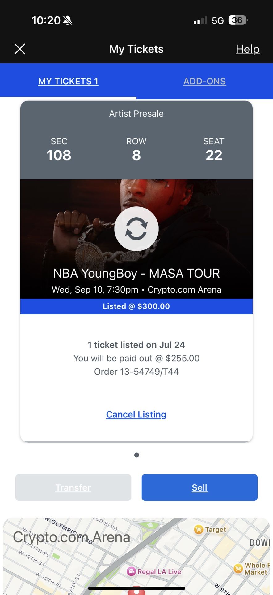 NBA Youngboy ticket 