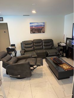 Selling my living room set all 3 piece with center table