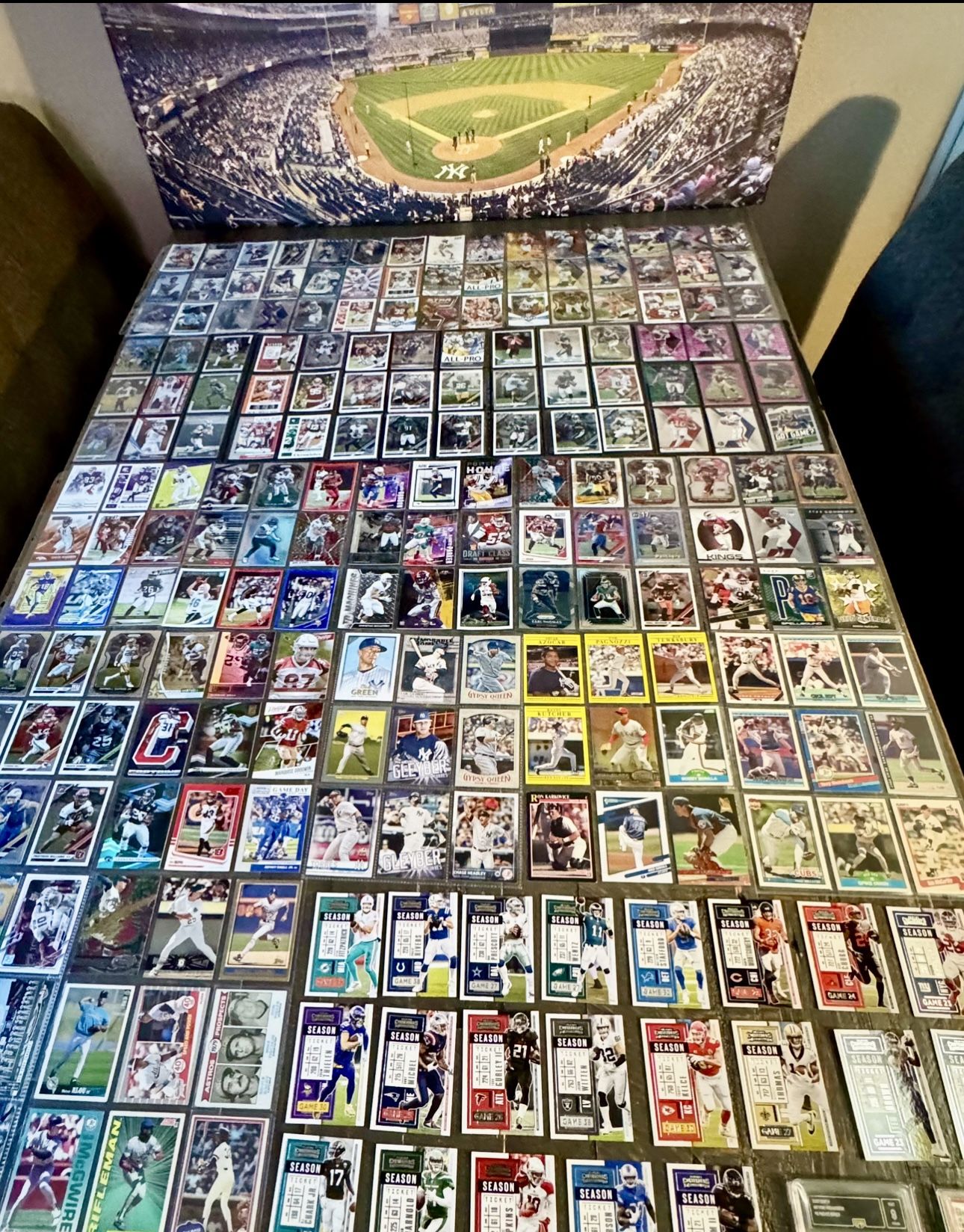 Over 220 Football & Baseball Trading Cards!!! Plus 2 Graded Cards