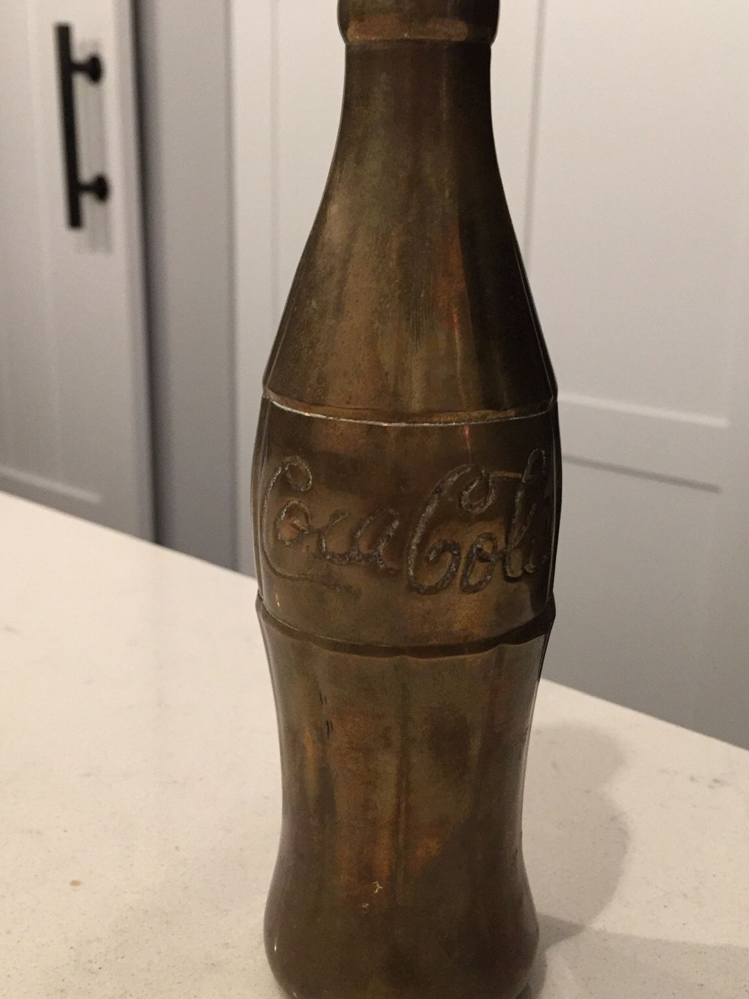 Vintage Solid Brass Coke Bottle - 7 Inches Tall