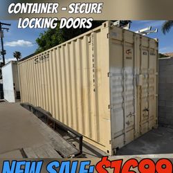 24 FT METAL STORAGE CONTAINER – SECURE LOCKING DOORS 