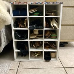 Wooden shoe storage