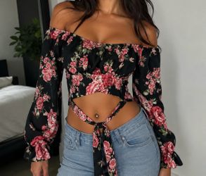 Off Shoulder Crop Top