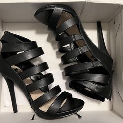 Black Caged Heels