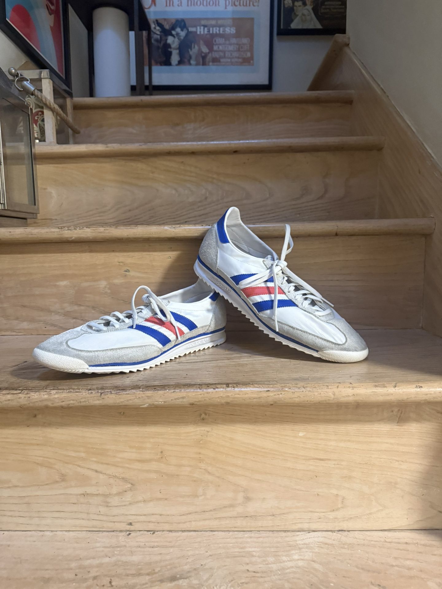 adidas Originals SL72 Running Shoes (White, Blue, Red)