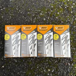 BIC Intensity Marker Fine Tip Permanent Markers, Black 12-Count Pack (Bundle Of 4) BRAND NEW