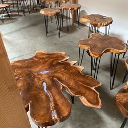 Coffee table with epoxy