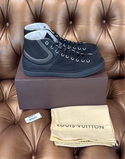 Louis Vuitton Damier Graphite black high top Nylon Leather sneakers  Size 11 Box Dust Bag