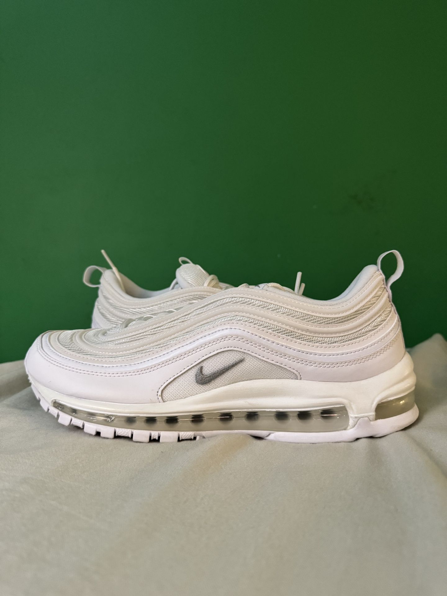 Nike Air Max 97 Triple White Wolf True Size 10.5