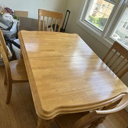 Kitchen Table & 4 Chairs (Solid Wood) 57x43