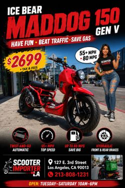 🛵🔥 ICE BEAR MADDOG 150 GEN V  🚦 Beat LA Traffic and Have More Fun!