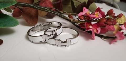 White Stainless Steel Bangle Bracelet