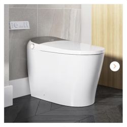 HOROW Tankless Elongated Smart Toilet Bidet in White with Auto Flush, Heated Seat, Warm Air Dryer, Bubble Infusion Wash