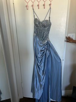 blue long dress