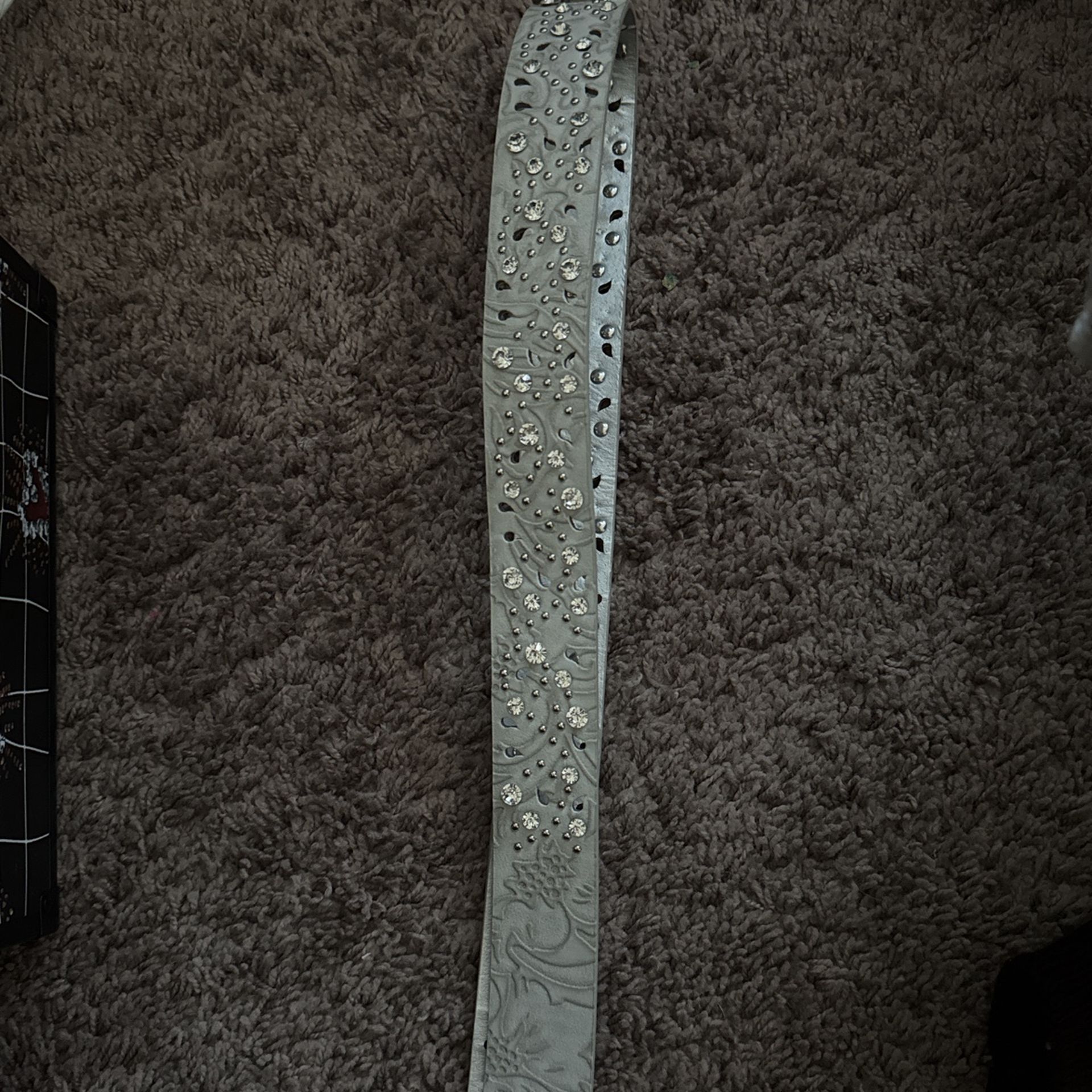 Rhinestone Leather Belt