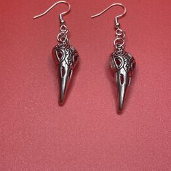 Bird Skull Dangling Or Posts Earrings 