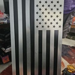 Metal American Flag From Jeep Beach