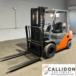 2016 Toyota 8FGU25 4,500lb Forklift Triple Mast Sideshift Dual Fuel 2,100 Hours