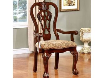 Elana Brown Cherry & Brown Dining Arm Chair (Set of 2)