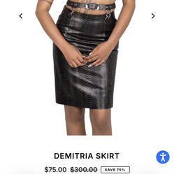 Jeffrey Cambell Demitria Bronze Snake Skirt 