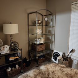 Large Metal And Glass Shelves