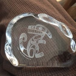 First Nations Glass Sculpture Paperweight