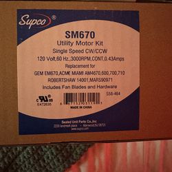 sM670 Utility Motor Kit For Hood Vent 