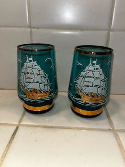 2x Vintage Bohemian Shot Glasses