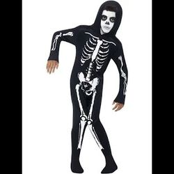 Halloween Costume Sckleton Gown For Kids Size: 9-12 Ages
