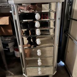 Tall Glass  Jewelry Box 